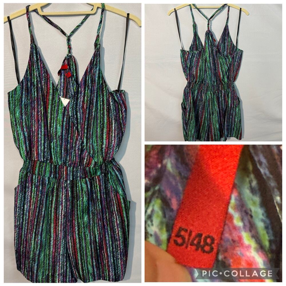 5/48 SAKS Women Romper Multicolor Size L NWT